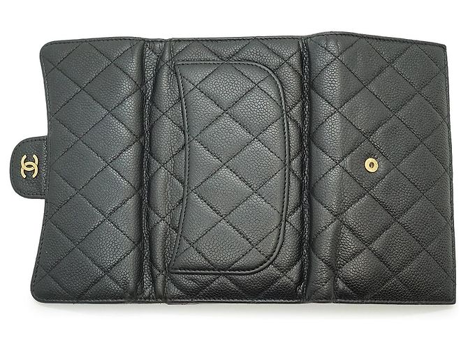 Chanel Klassisches Long Flap Wallet aus Lammleder Matelassé Braun Schwarz - Ansicht 10