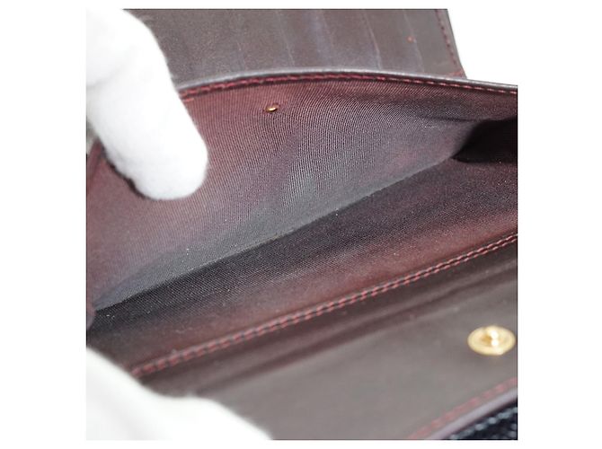 Chanel Klassisches Long Flap Wallet aus Lammleder Matelassé Braun Schwarz - Ansicht 12