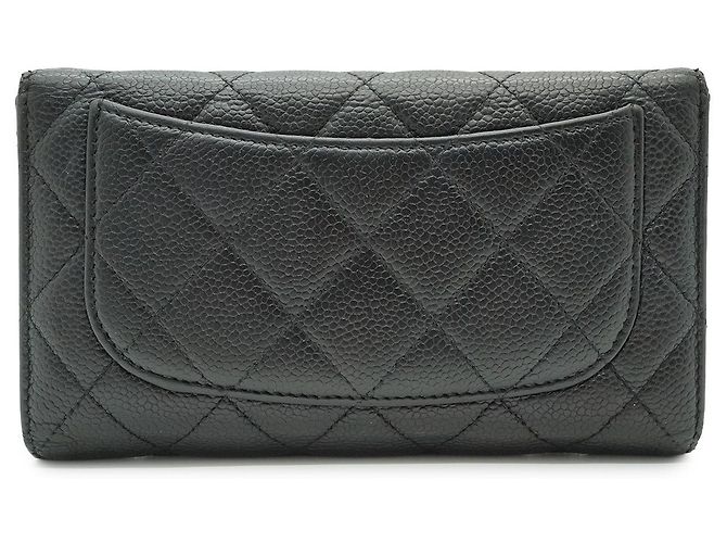 Chanel Klassisches Long Flap Wallet aus Lammleder Matelassé Braun Schwarz - Ansicht 2