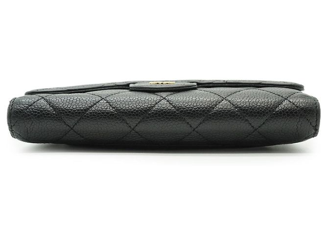 Chanel Klassisches Long Flap Wallet aus Lammleder Matelassé Braun Schwarz - Ansicht 5