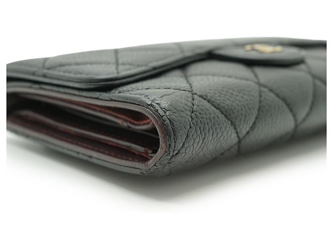 Chanel Klassisches Long Flap Wallet aus Lammleder Matelassé Braun Schwarz - Ansicht 6