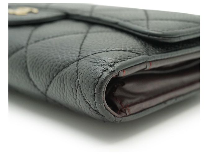 Chanel Klassisches Long Flap Wallet aus Lammleder Matelassé Braun Schwarz - Ansicht 7