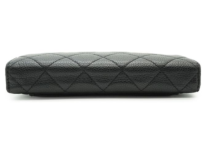 Chanel Klassisches Long Flap Wallet aus Lammleder Matelassé Braun Schwarz - Ansicht 8