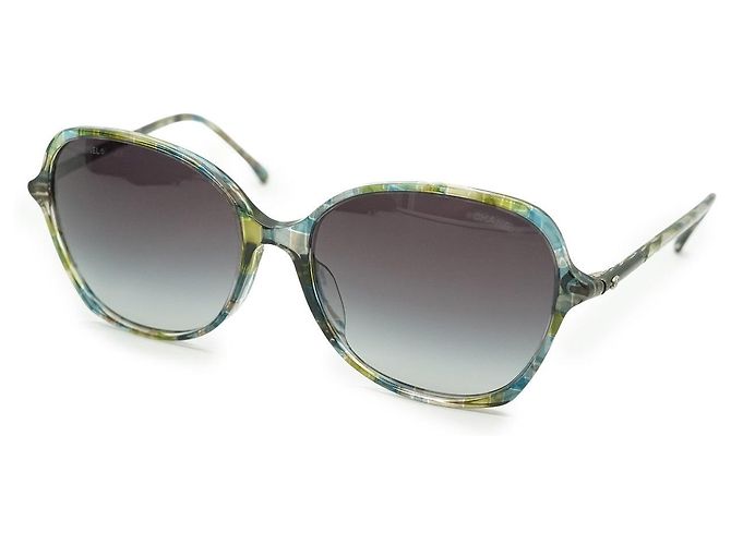 Chanel Gafas de sol CC montura carey Azul Verde - vista 12