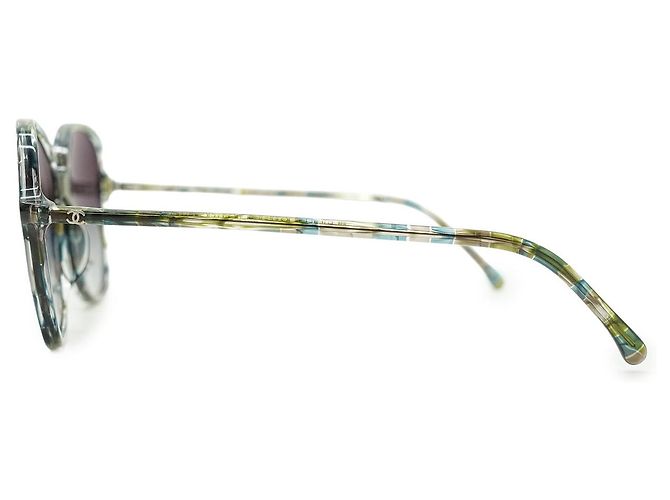 Chanel Gafas de sol CC montura carey Azul Verde - vista 2