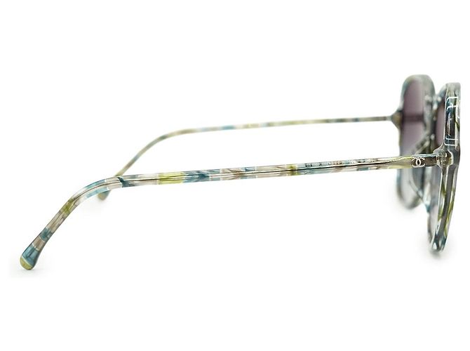 Chanel Gafas de sol CC montura carey Azul Verde - vista 3