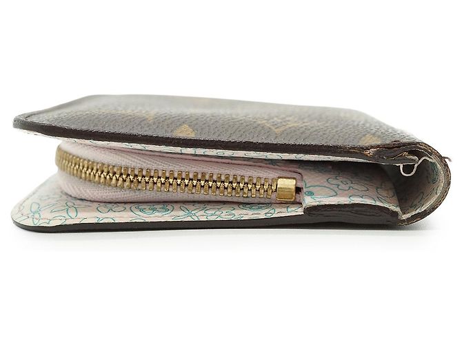 Louis Vuitton Monogram Porte Monnaie Insolite Compact Wallet Marrom Rosa - vista 4