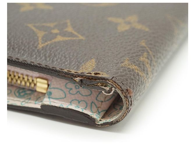 Louis Vuitton Monogram Porte Monnaie Insolite Compact Wallet Marrom Rosa - vista 7