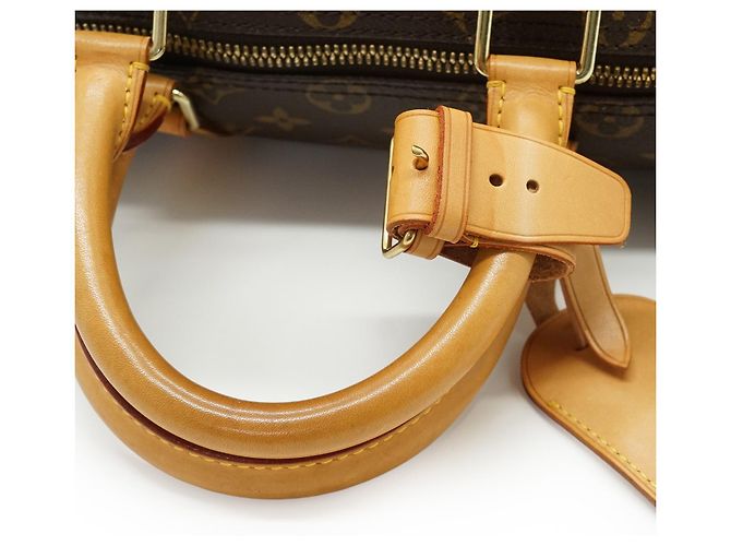 Louis Vuitton Monogram Keepall 45 Marrón Lona y Cuero Castaño - vista 10