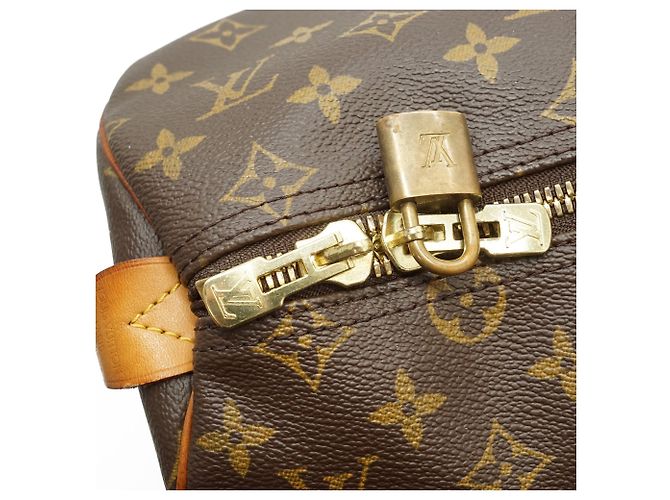 Louis Vuitton Monogram Keepall 45 Marrón Lona y Cuero Castaño - vista 11