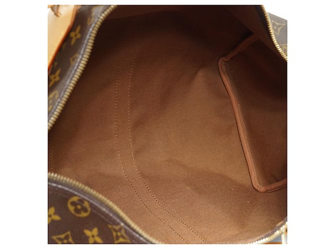 Louis Vuitton Monogram Keepall 45 Marrón Lona y Cuero Castaño - vista 13