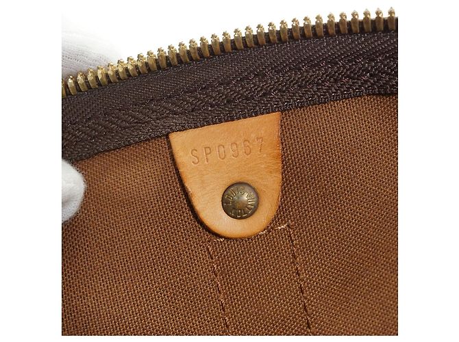 Louis Vuitton Monogram Keepall 45 Marrón Lona y Cuero Castaño - vista 15