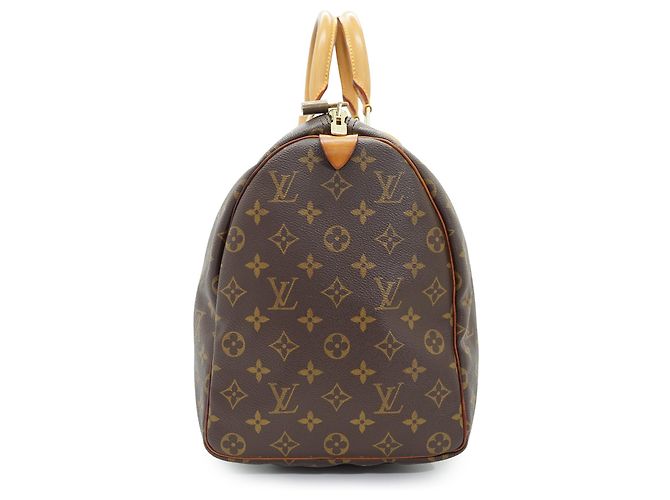 Louis Vuitton Monogram Keepall 45 Marrón Lona y Cuero Castaño - vista 3