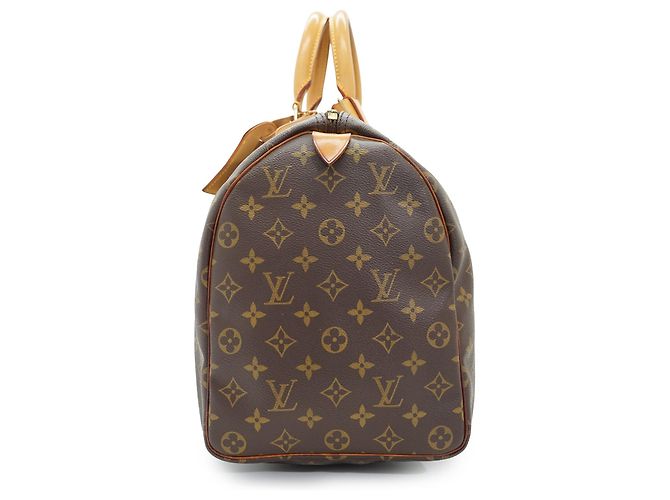 Louis Vuitton Monogram Keepall 45 Marrón Lona y Cuero Castaño - vista 4