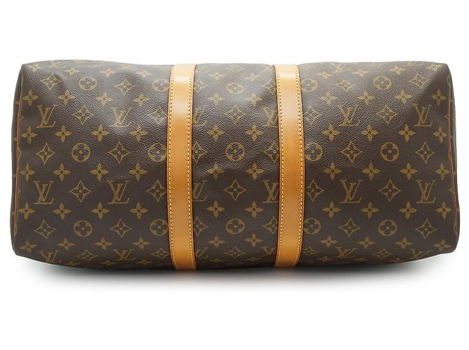 Louis Vuitton Monogram Keepall 45 Marrón Lona y Cuero Castaño - vista 5