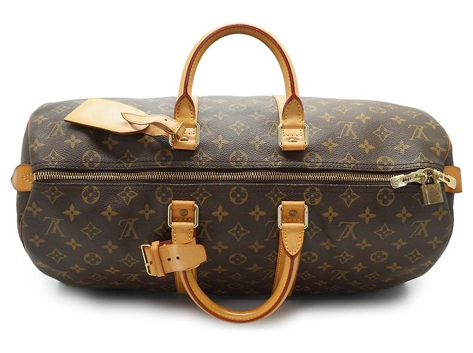 Louis Vuitton Monogram Keepall 45 Marrón Lona y Cuero Castaño - vista 8