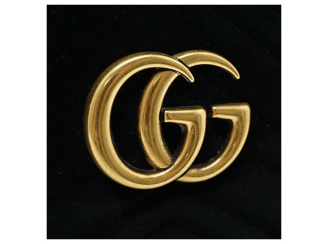 Gucci Borsa a tracolla Camera GG Marmont in velluto Nero Rosa - vista 12