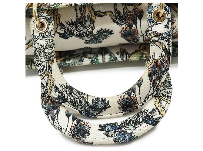 Lady Dior Medium Embroidered D-Lite Blanco Multicolor - vista 10