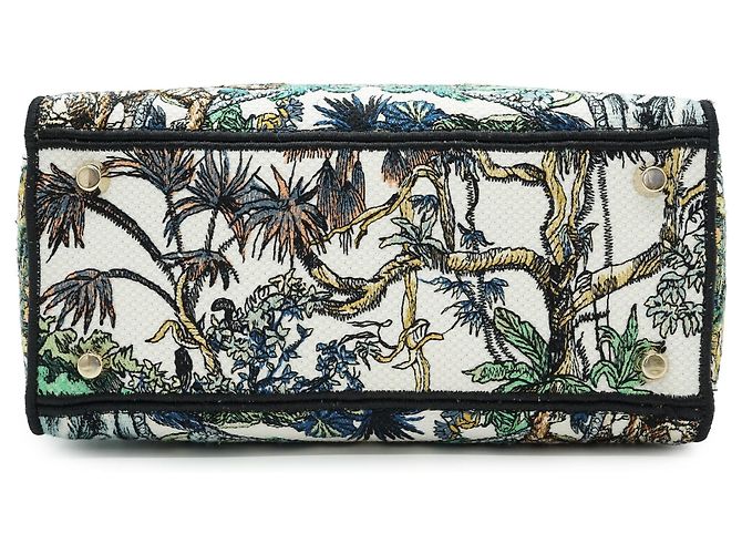 Lady Dior Medium Embroidered D-Lite Blanco Multicolor - vista 6
