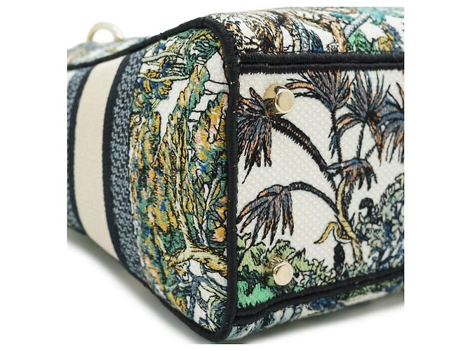Lady Dior Medium Embroidered D-Lite Blanco Multicolor - vista 7