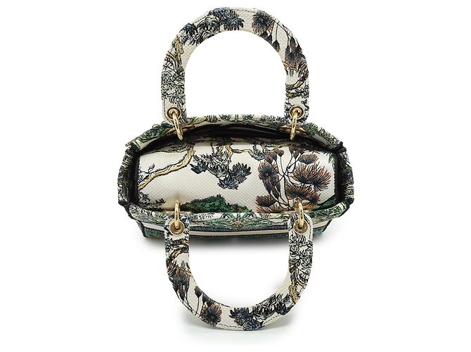 Lady Dior Medium Embroidered D-Lite Blanco Multicolor - vista 9
