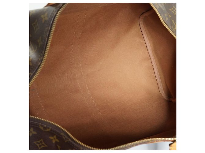 Louis Vuitton Monogram Keepall 55 Marrone Tela Pelle - vista 12