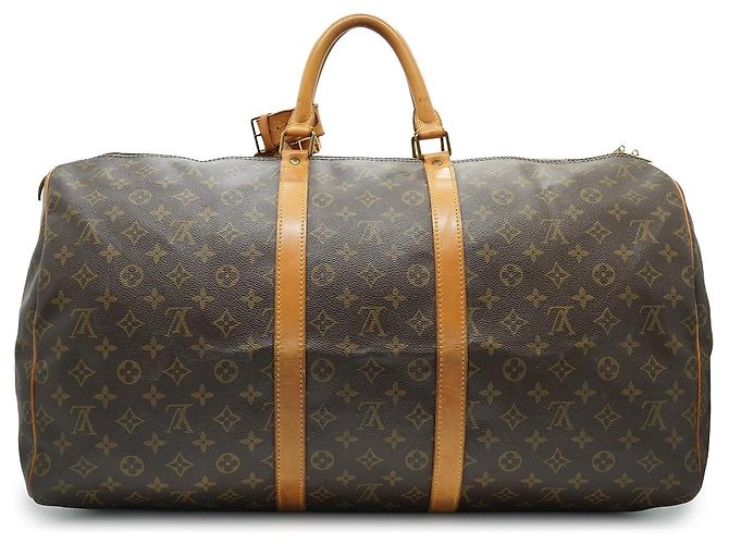 Louis Vuitton Monogram Keepall 55 Marrone Tela Pelle - vista 2