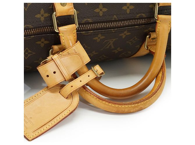 Louis Vuitton Monogram Keepall Bandouliere 60 Castaño - vista 10