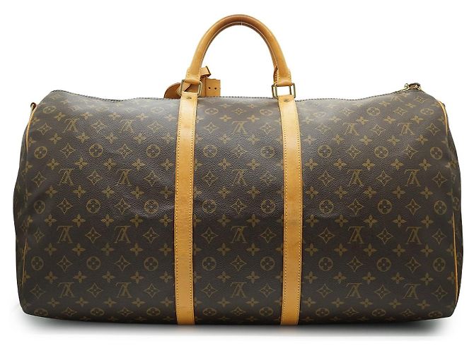 Louis Vuitton Monogram Keepall Bandouliere 60 Castaño - vista 3