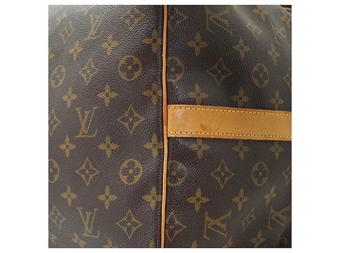 Louis Vuitton Monogram Keepall Bandouliere 60 Castaño - vista 8