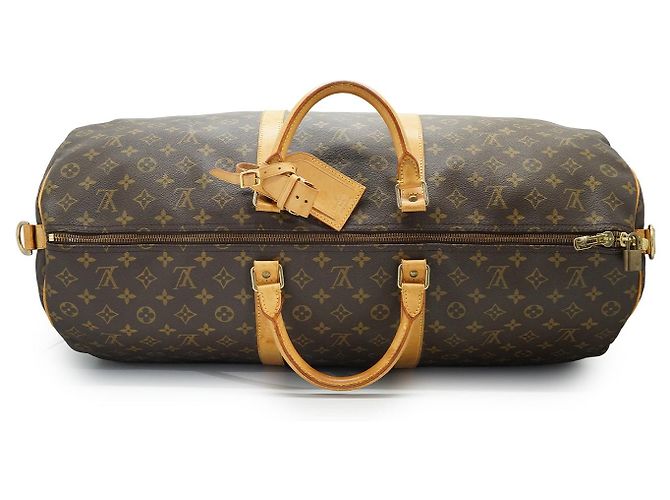 Louis Vuitton Monogram Keepall Bandouliere 60 Castaño - vista 9