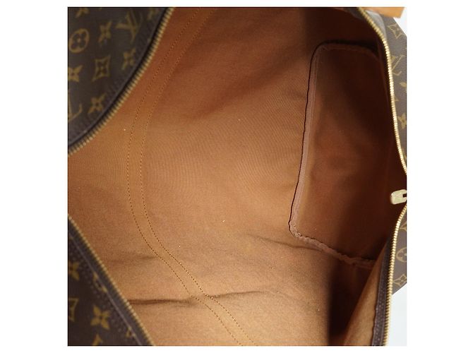 Louis Vuitton Monogram Keepall 60 Marrom Lona Couro - vista 12