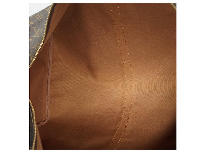 Louis Vuitton Monogram Keepall 60 Marrom Lona Couro - vista 13