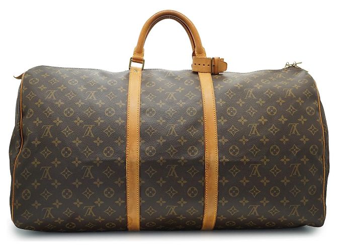 Louis Vuitton Monogram Keepall 60 Marrom Lona Couro - vista 2