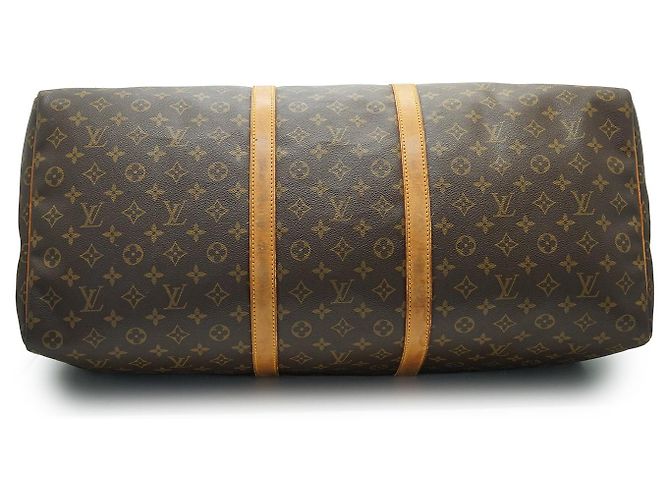 Louis Vuitton Monogram Keepall 60 Marrom Lona Couro - vista 5