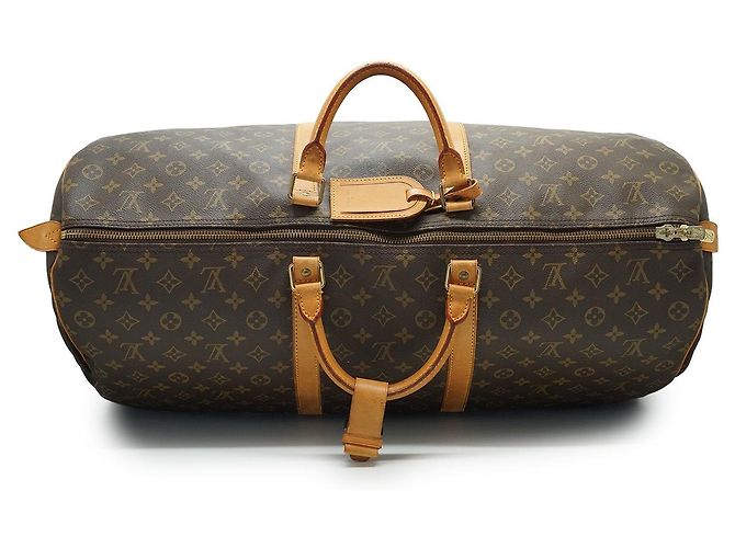 Louis Vuitton Monogram Keepall 60 Marrom Lona Couro - vista 8