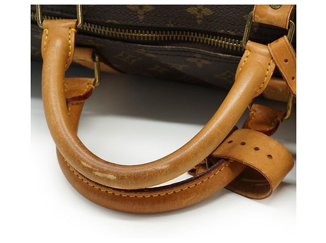 Louis Vuitton Monogram Keepall 60 Marrom Lona Couro - vista 9