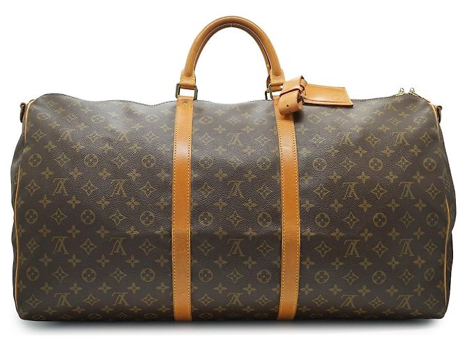 Louis Vuitton Monogram Keepall Bandouliere 60 Castaño - vista 2