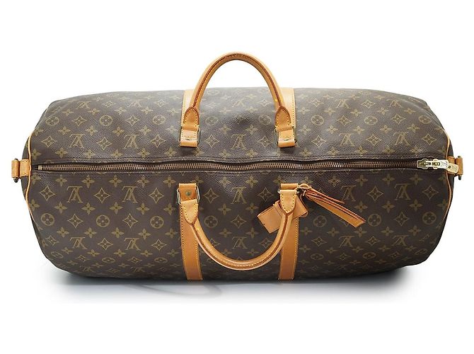 Louis Vuitton Monogram Keepall Bandouliere 60 Castaño - vista 8