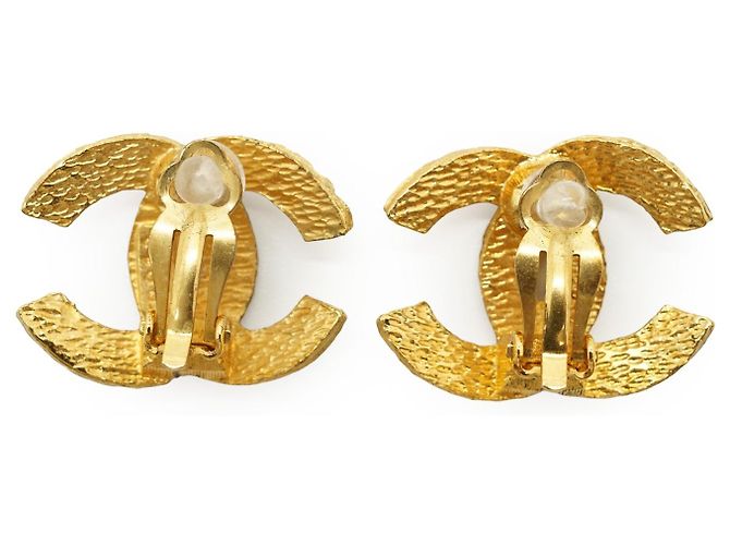Chanel Vintage CC Woven Clip-on Ohrringe GP Golden - Ansicht 2