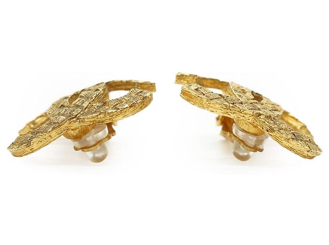 Chanel Vintage CC Woven Clip-on Ohrringe GP Golden - Ansicht 5