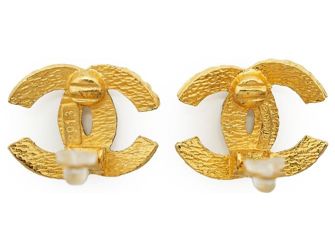Chanel Vintage CC Woven Clip-on Ohrringe GP Golden - Ansicht 7