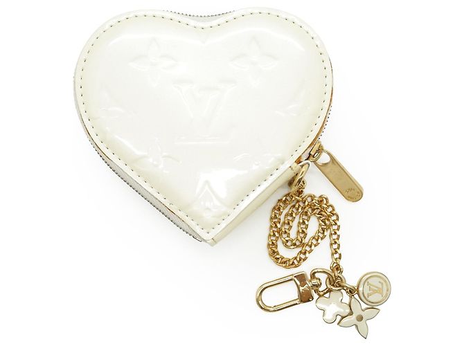 Louis Vuitton Monogram Vernis Porte Monnaie Coeur Branco Dourado - vista 2