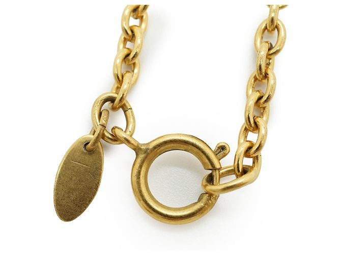 Chanel Vintage Small CC Matelassé Anhänger-Halskette Golden - Ansicht 13
