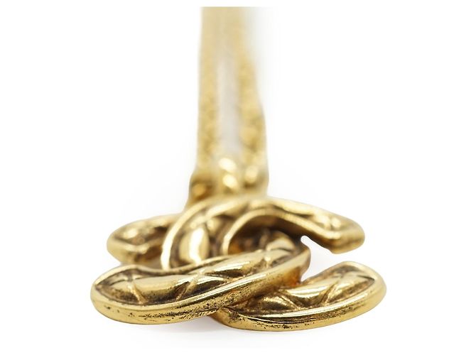 Chanel Vintage Small CC Matelassé Anhänger-Halskette Golden - Ansicht 5