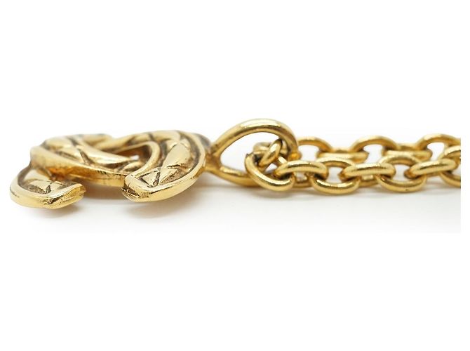 Chanel Vintage Small CC Matelassé Anhänger-Halskette Golden - Ansicht 6