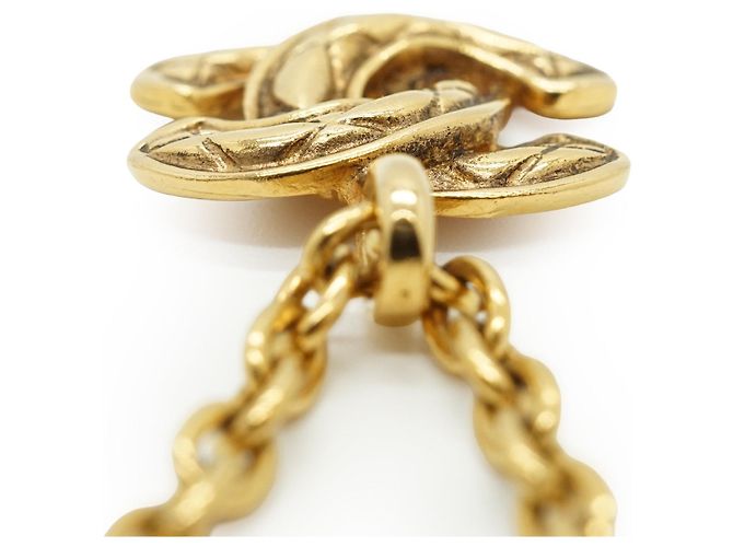 Chanel Vintage Small CC Matelassé Anhänger-Halskette Golden - Ansicht 8