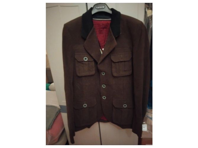 Autre Marque The Royal Richardson Brown Wool Shawl Collar Jacket - view 2