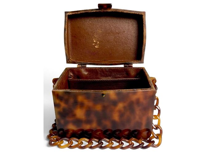 Chanel Sac Mini Box Plexiglas Écaille de Tortue Marron - vue 10