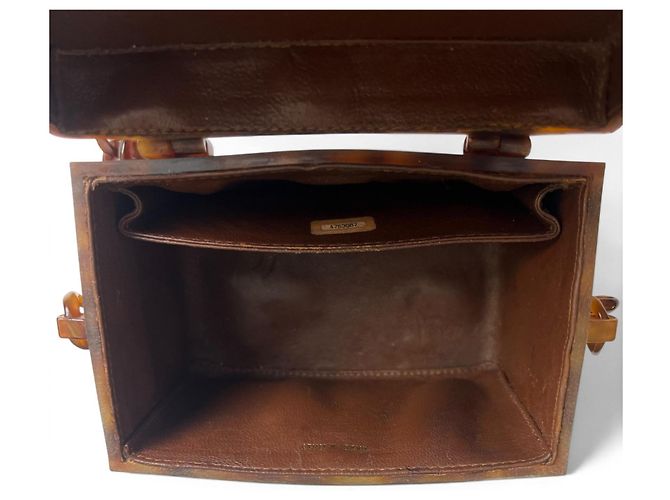 Chanel Sac Mini Box Plexiglas Écaille de Tortue Marron - vue 11